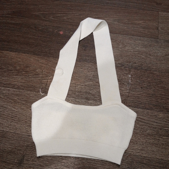 TIC TOC White Halter Crop Top Size S - Picture 1 of 4